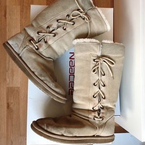 Genuine Sheep Leather Tall Boots Sandy 8.5